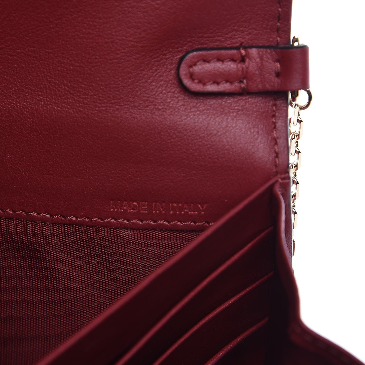 Valentino Garavani Vitello Rockstud Crossbody Wallet On Chain Rubino 7 of 8
