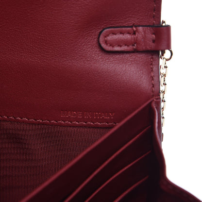 Valentino Garavani Vitello Rockstud Crossbody Wallet On Chain Rubino 7 of 8