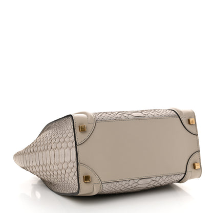 Celine Python Smooth Calfskin Micro Luggage Pearl 4 of 14