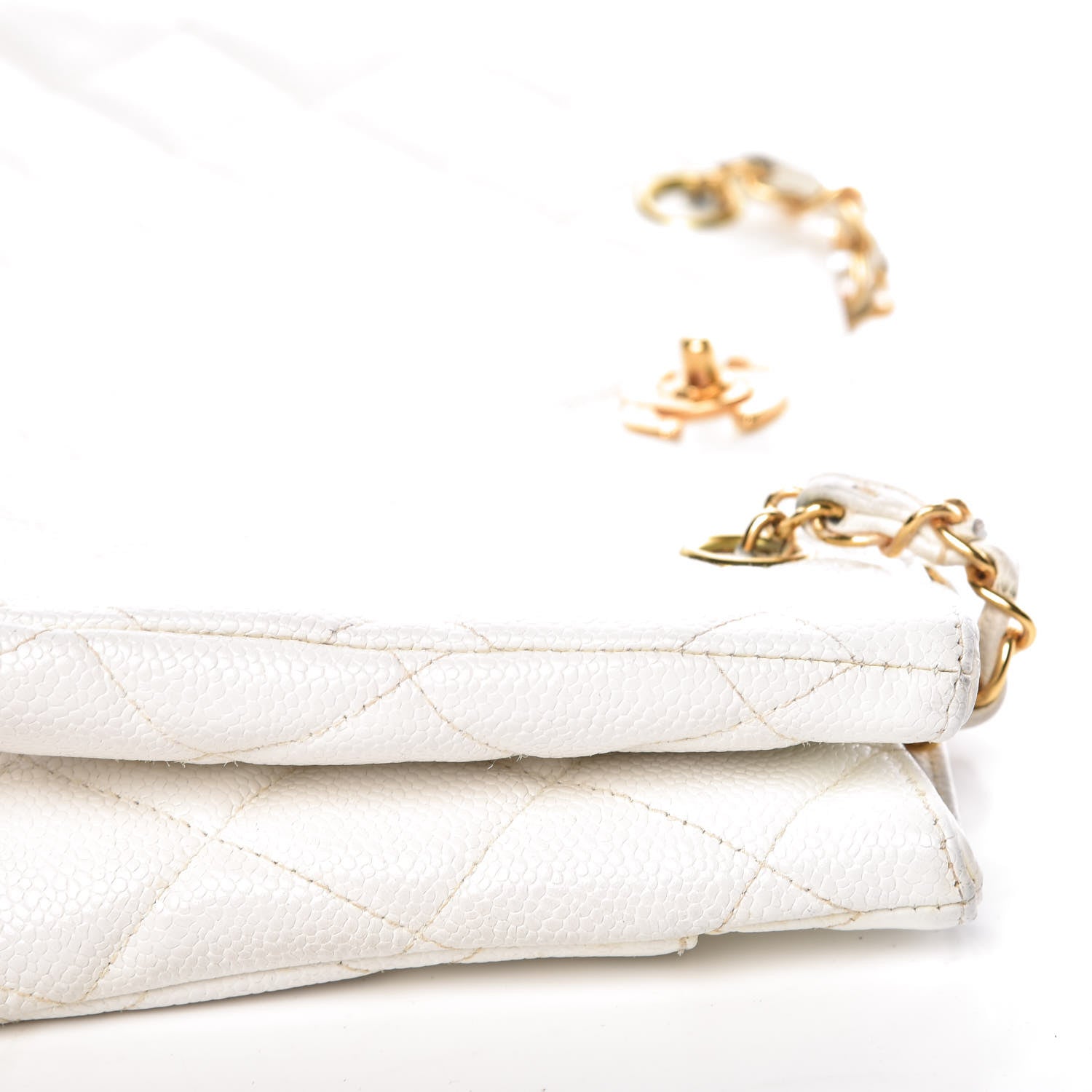Chanel Caviar Quilted Shoulder Bag White 13 of 20