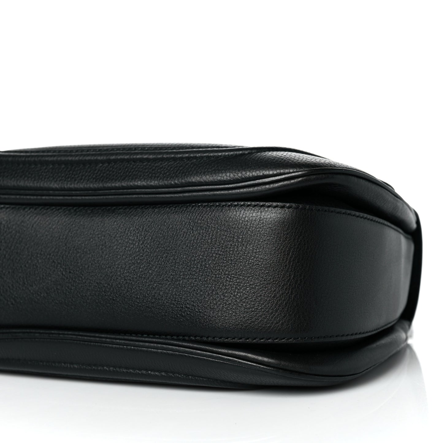 Calfskin Large New Bamboo Top Handle Bag Black
