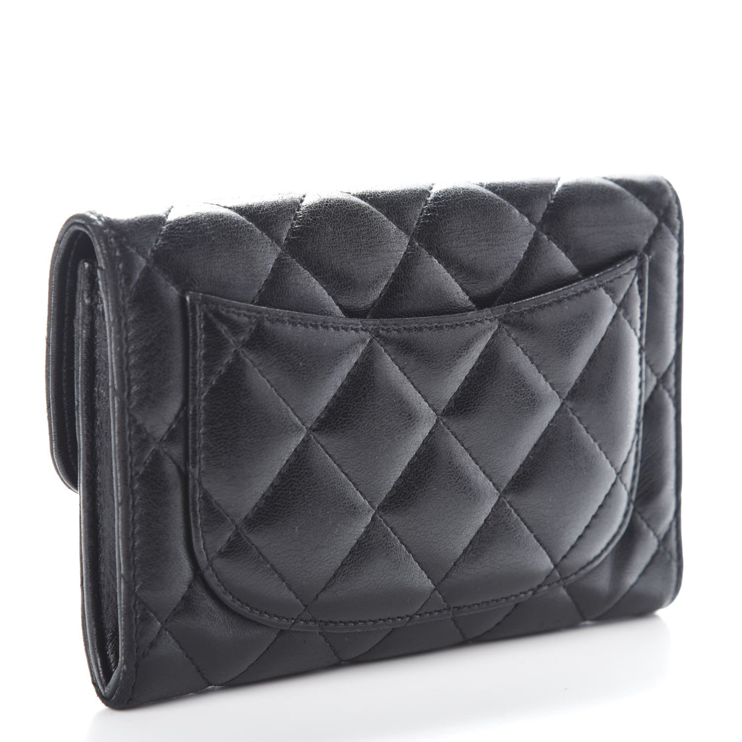 Chanel Lambskin Quilted Small Flap Wallet Black 3 of 7