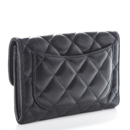 Chanel Lambskin Quilted Small Flap Wallet Black 3 of 7