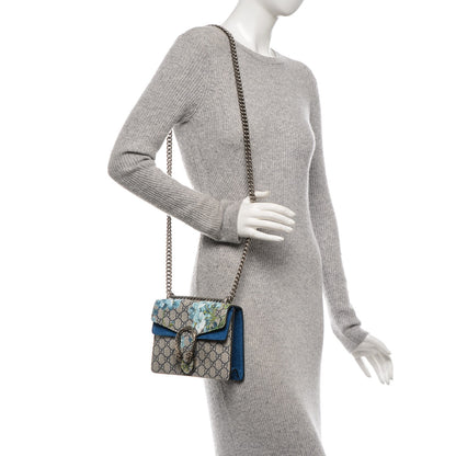 Gucci GG Supreme Monogram Blooms Mini Dionysus Shoulder Bag Beige Navy Vintage Blue 2 of 7