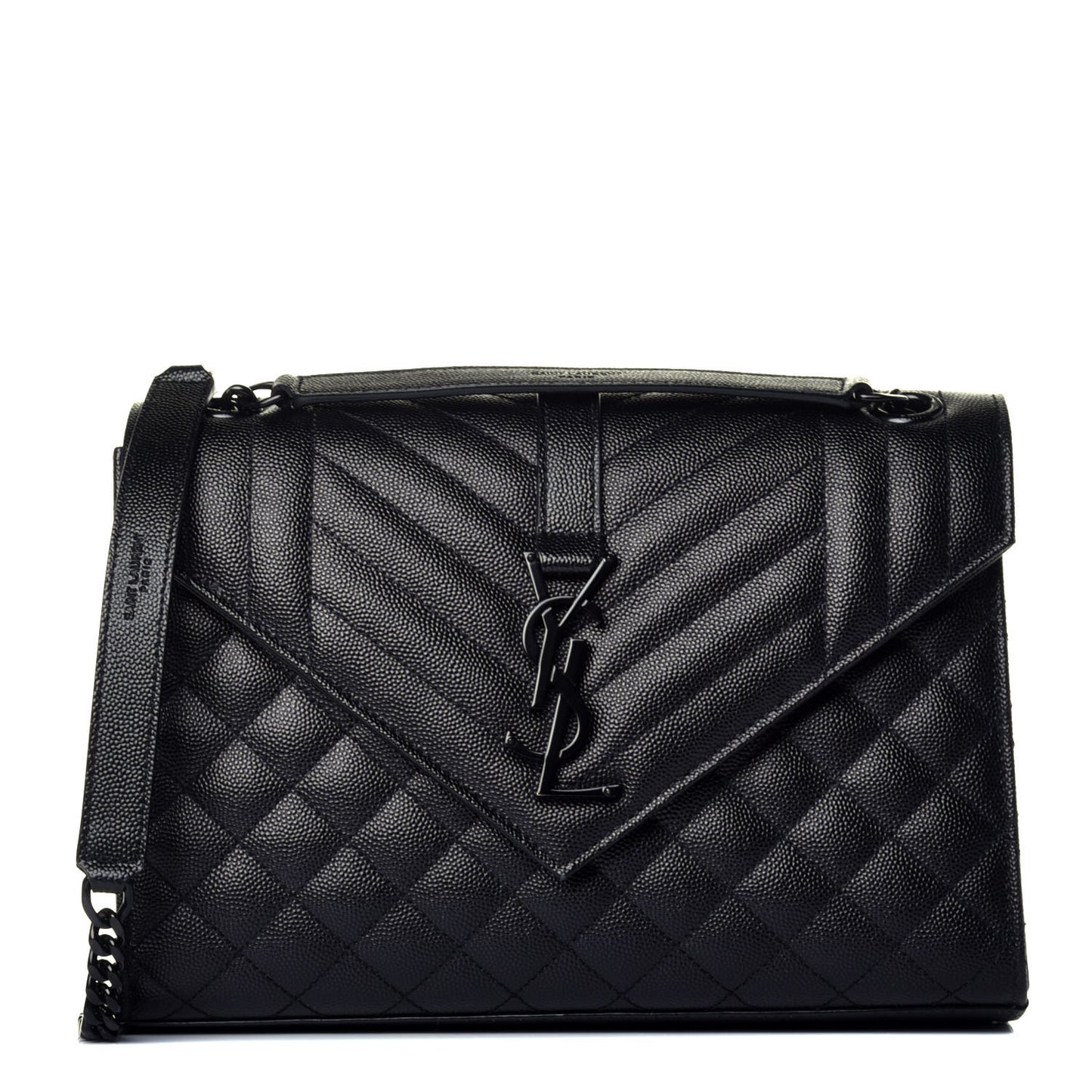Grain De Poudre Textured Mixed Matelasse Triquilt Medium Monogram Satchel Black