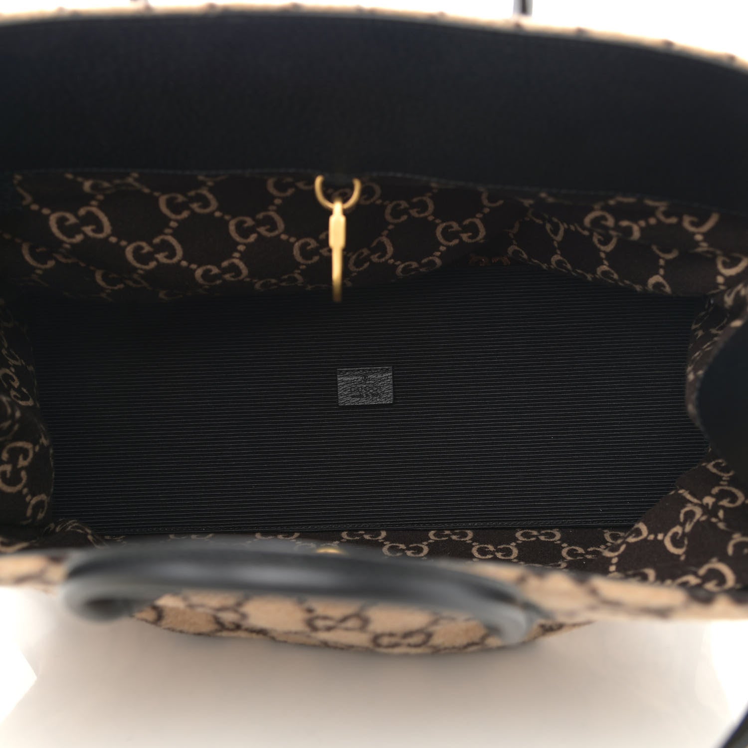 Gucci Covered Wool GG Monogram Large Tote Bag Beige Ebony 5 of 10
