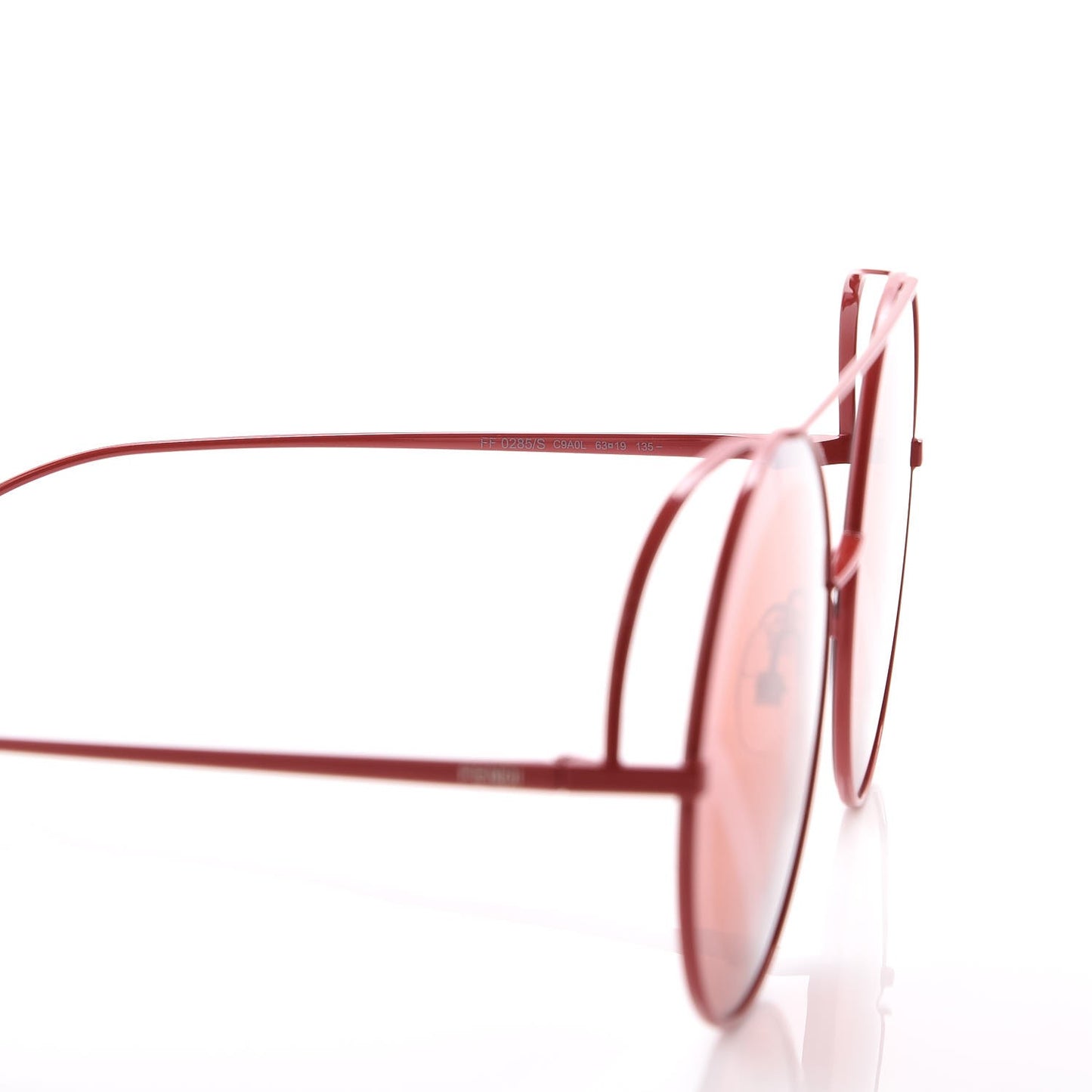 Metal F is Fendi Printed Run Away Round Frame Sunglasses FF 0285/S Red