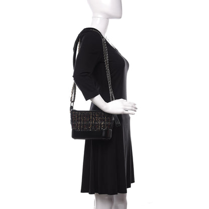 Chanel Tweed Calfskin Small Gabrielle Hobo Black Gold Red Ecru 2 of 11