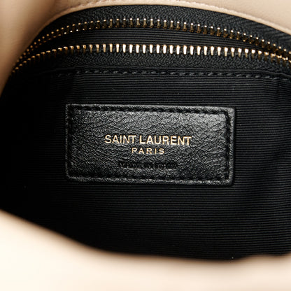 Saint Laurent Lambskin Quilted Small Loulou Puffer Monogram Chain Satchel Dark Beige 7 of 11