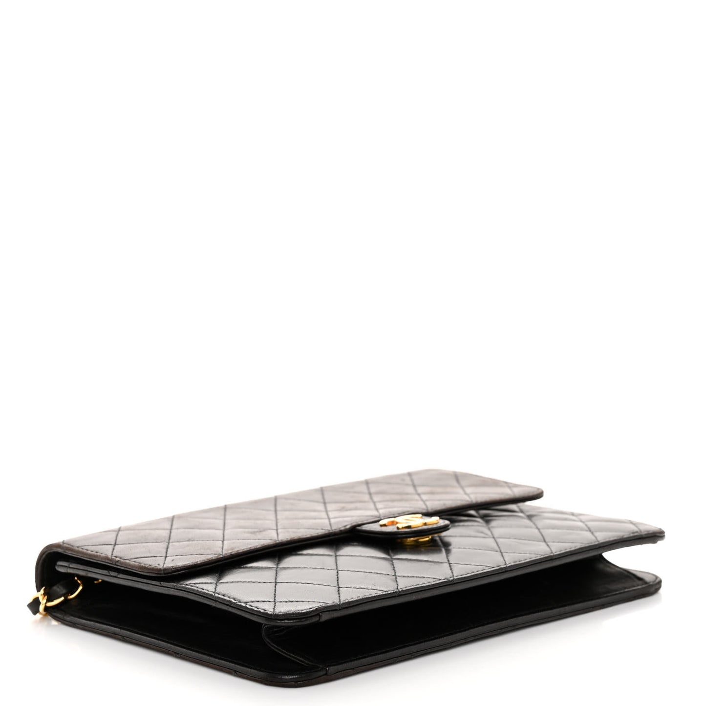 Lambskin Quilted Medium Single Flap Black