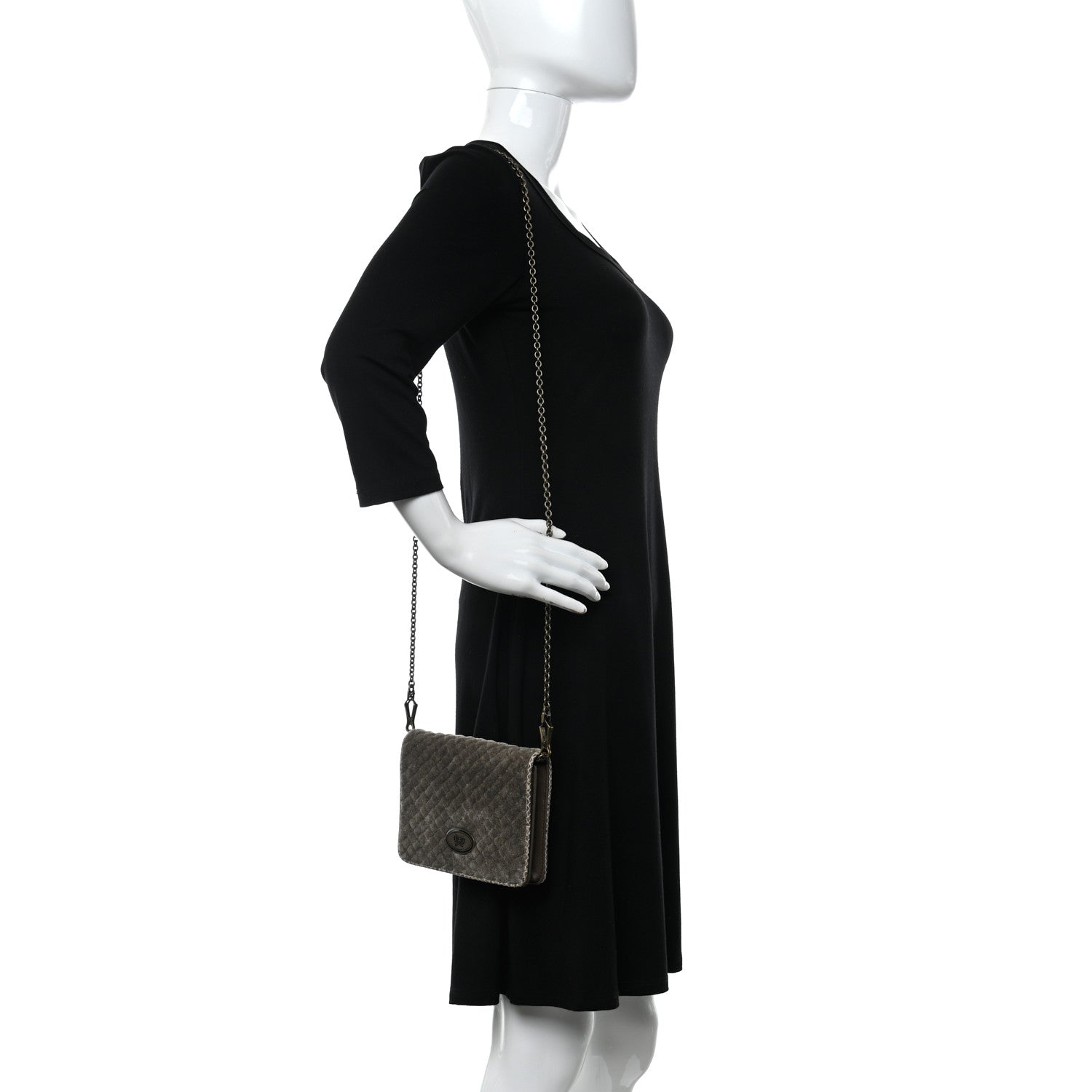 Bottega Veneta Velvet Ayers Intrecciato Butterfly Chain Wallet Mist 2 of 10