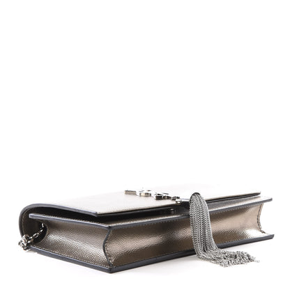 Saint Laurent Grain De Poudre Classic Monogram Kate Tassel Chain Wallet Piombo 3 of 10