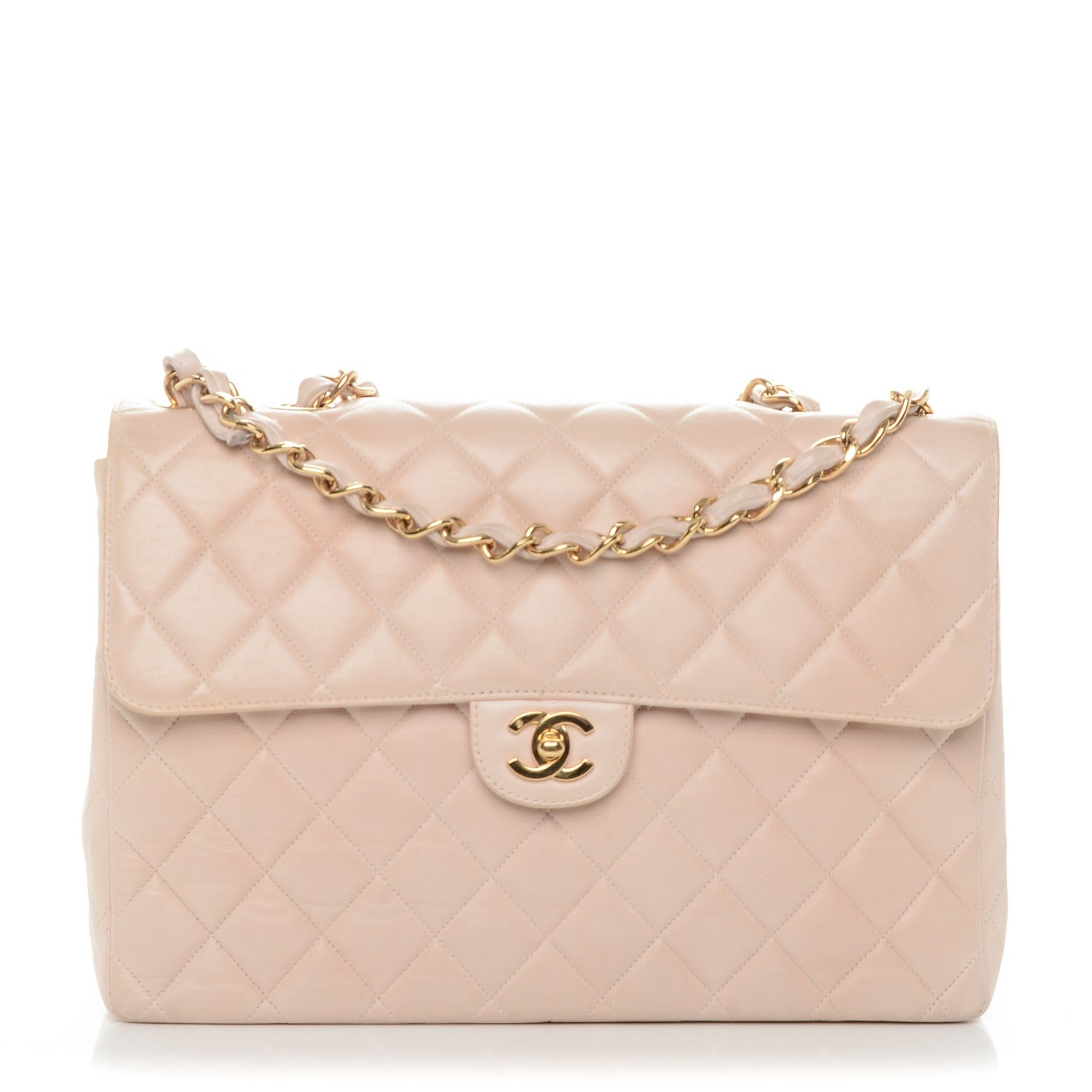Chanel Lambskin Quilted Jumbo Single Flap Pink 1 of 7