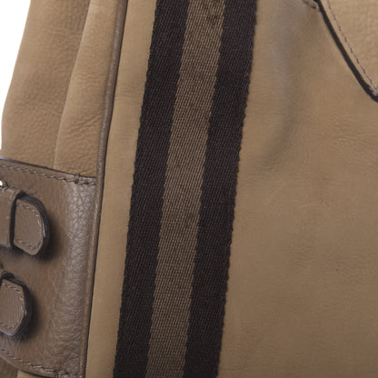 Gucci Nubuck Medium Web Heritage Shoulder Bag Taupe 12 of 16
