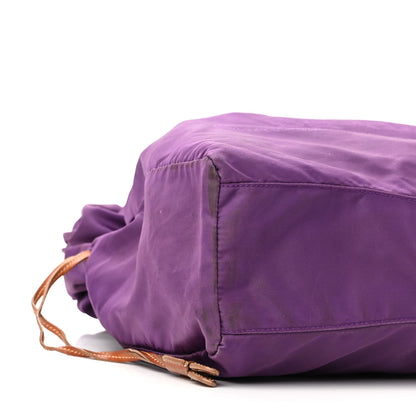 Prada Tessuto Nylon Jacquard Logo Drawstring Tote Viola 9 of 10