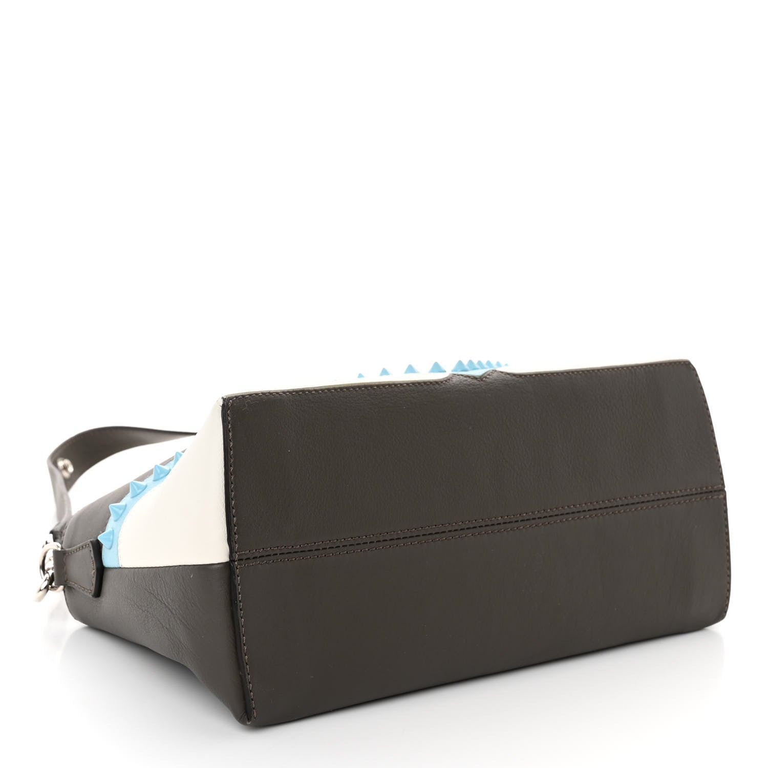Fendi Vitello Dolce Monster Eyes Inlay Studded Medium By The Way Boston Bag Carbone White Multicolor 4 of 10