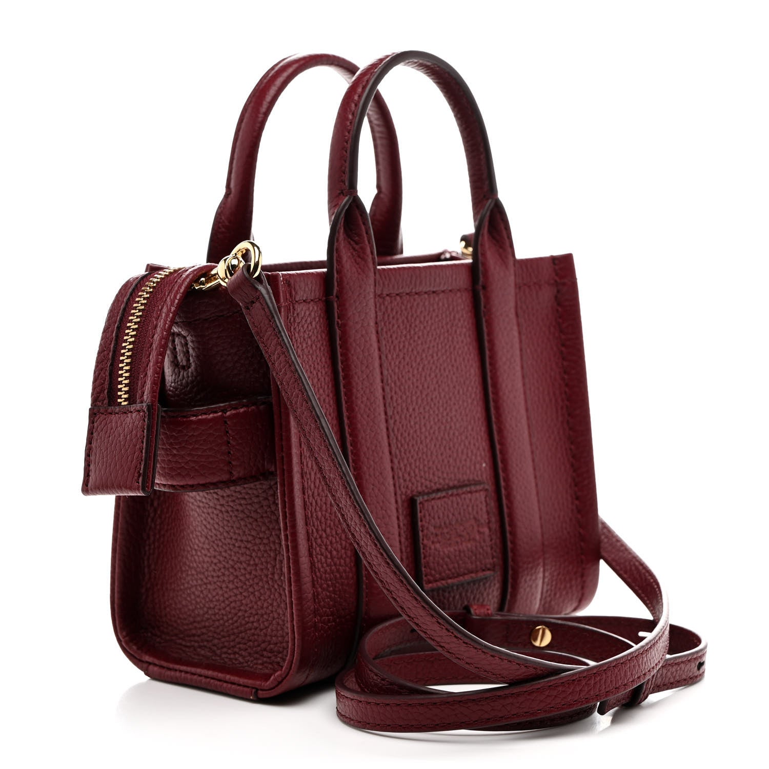 Marc Jacobs Grained Calfskin Mini The Tote Bag Cherry 3 of 11