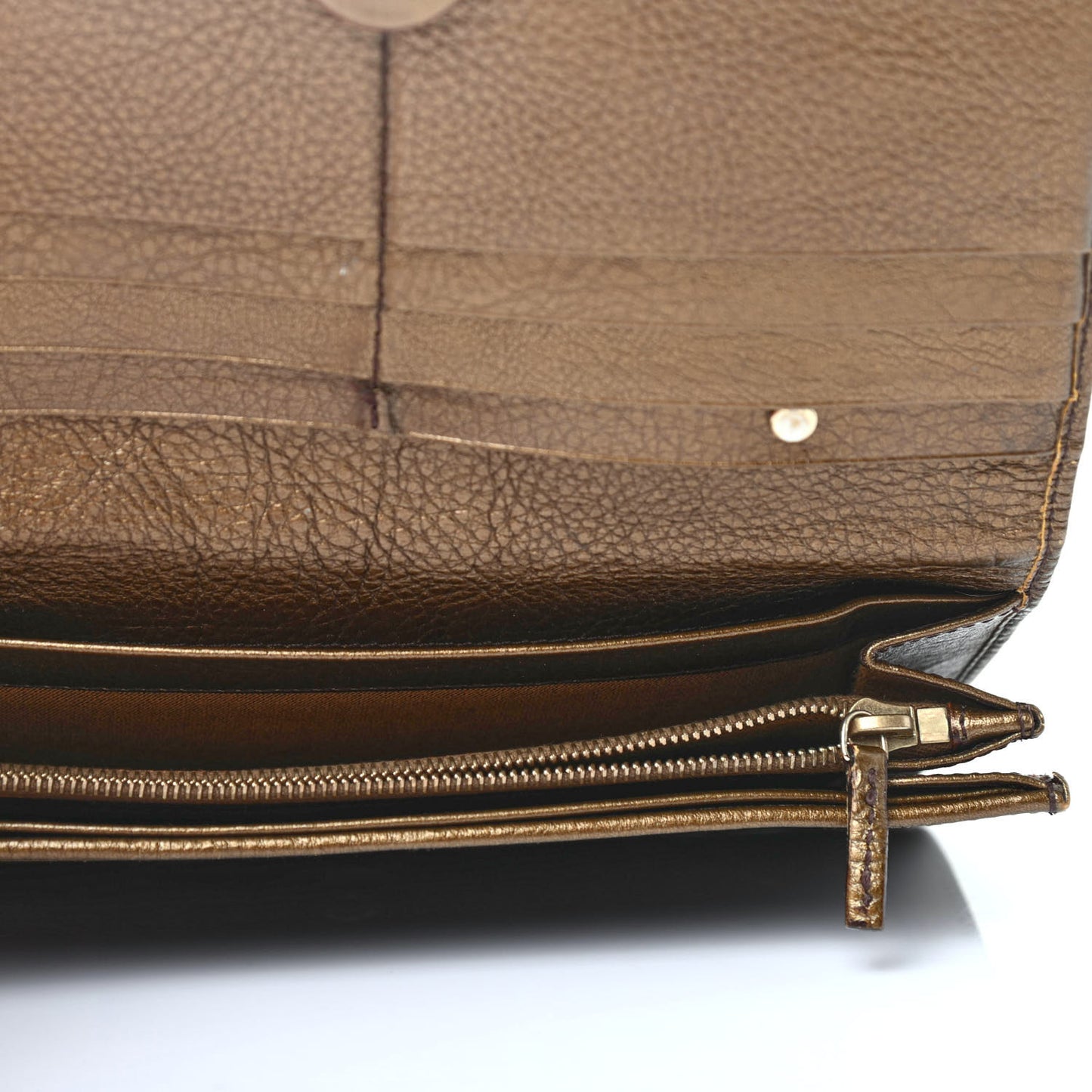Zucca Laminated Vachetta Continental Wallet Tobacco Bronzo