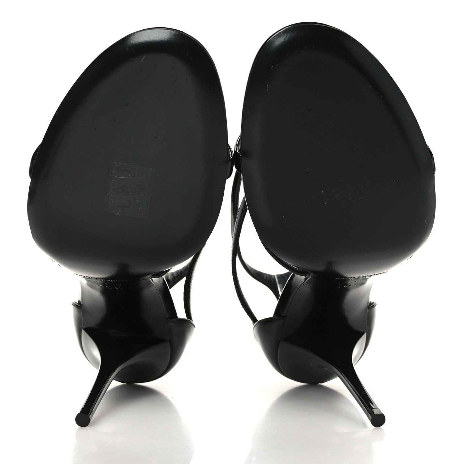 Saint Laurent Patent Cassandra 100 Ankle Strap Sandals 40.5 Black 5 of 7