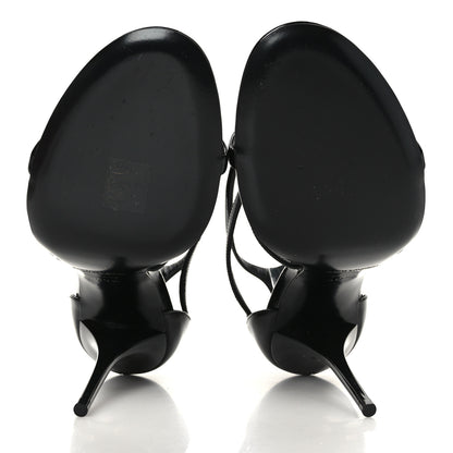 Saint Laurent Patent Cassandra 100 Ankle Strap Sandals 40.5 Black 5 of 7