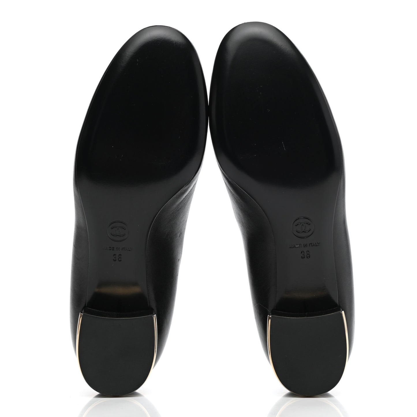 Lambskin Camellia Ballerina Flats 38 Black