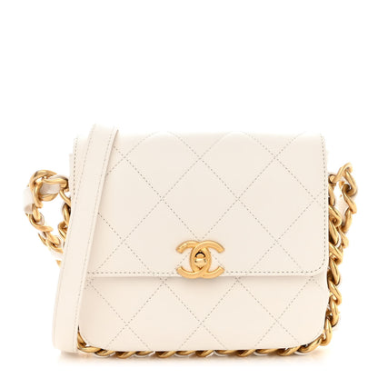 Chanel Calfskin Quilted Small Framing Chain Flap Bag White 1 of 10