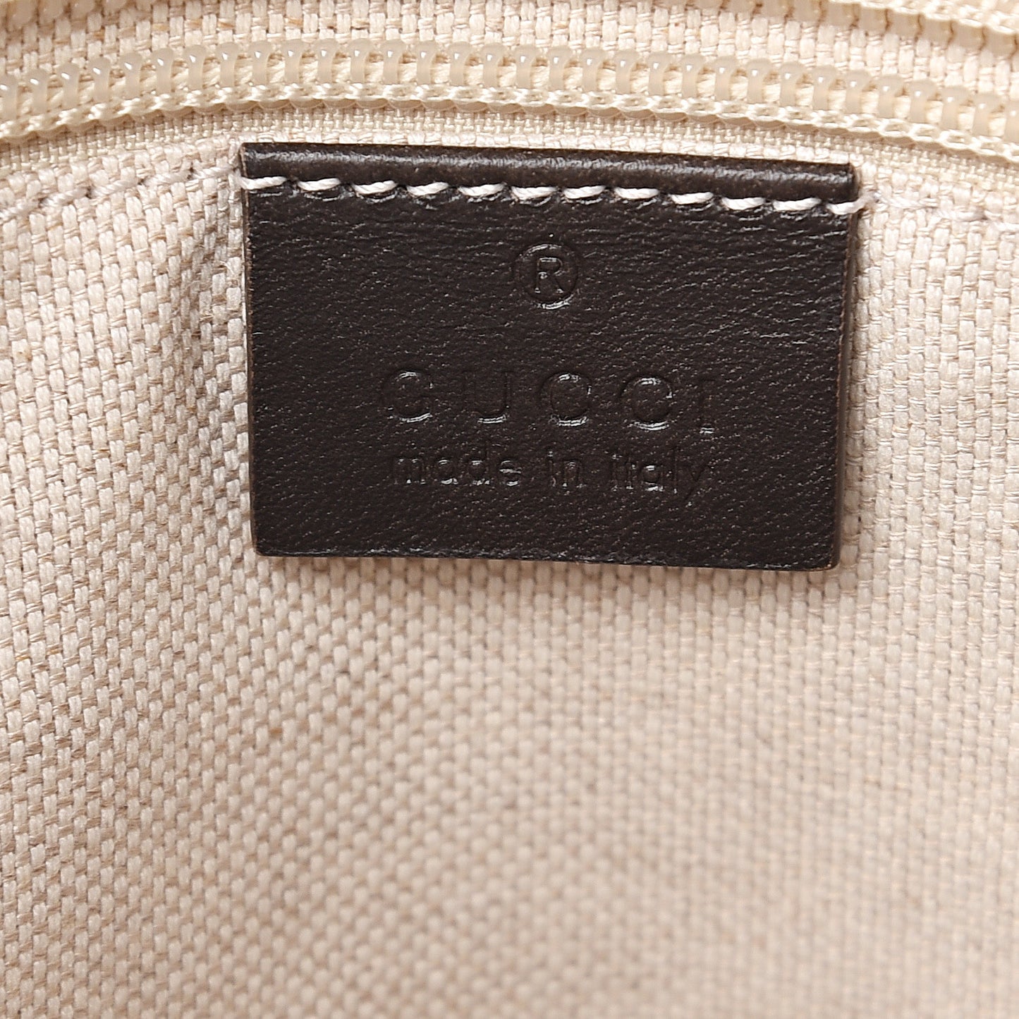 GG Supreme Monogram Small Zippered Tote Dark Brown