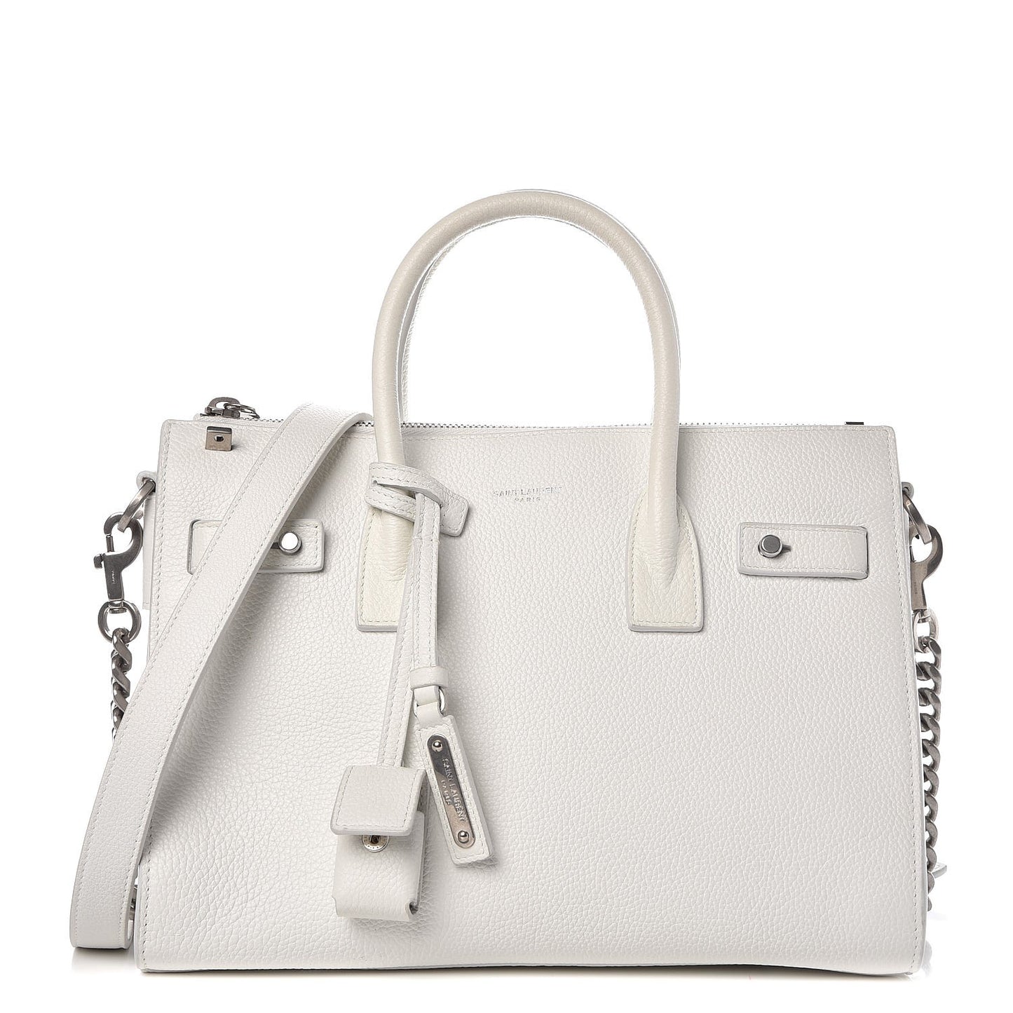 Grained Calfskin Baby Supple Sac De Jour White