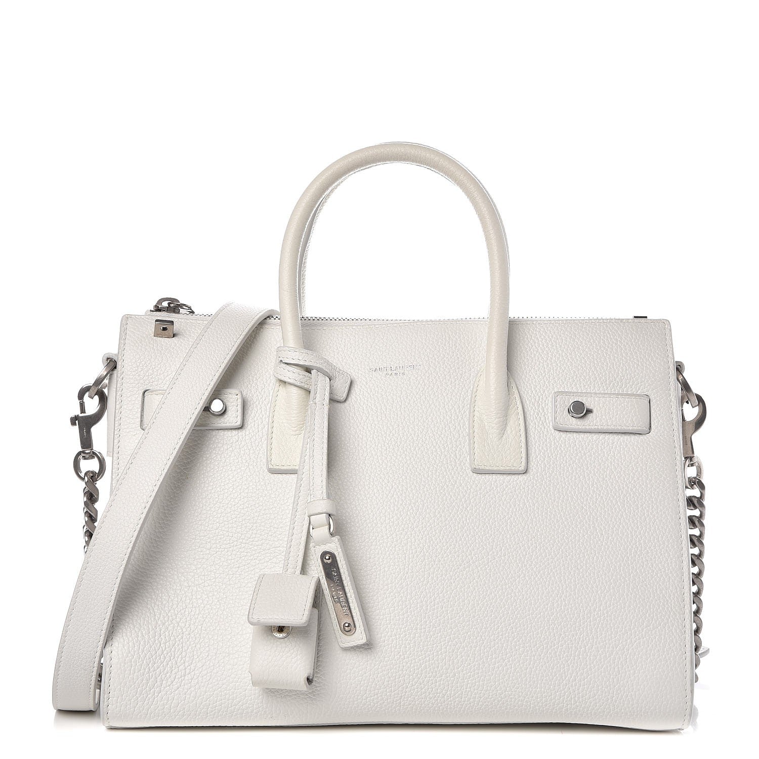 Saint Laurent Grained Calfskin Baby Supple Sac De Jour White 1 of 10