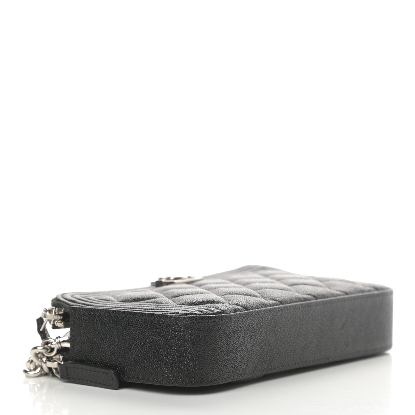 Caviar Quilted Small Boy Clutch With Chain Black