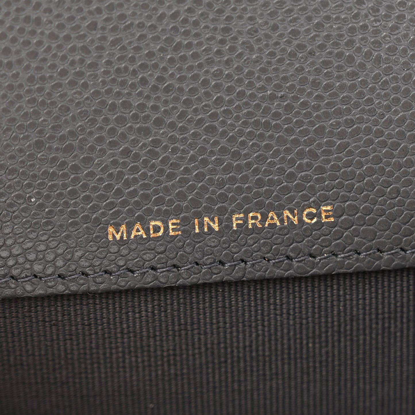 Caviar Quilted Flap Card Holder Wallet Dark Grey