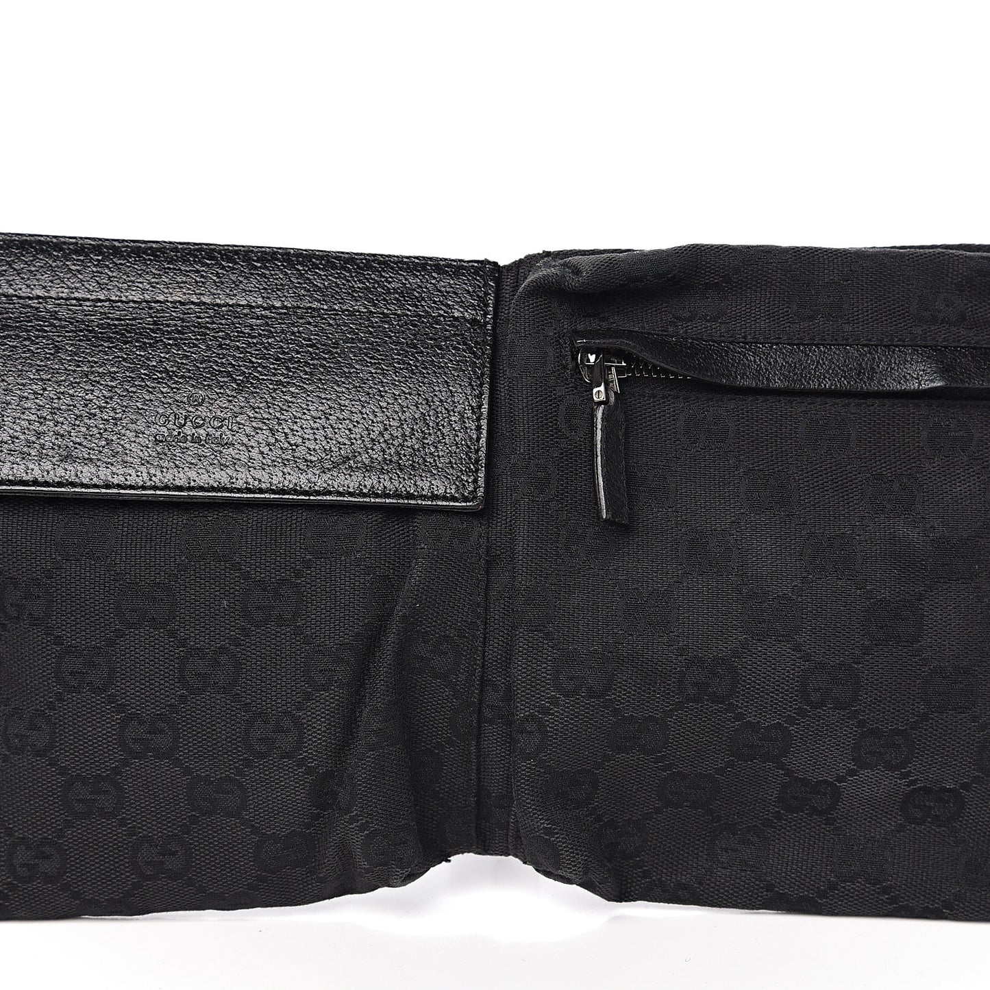 GG Monogram Double Pocket Belt Bag Black