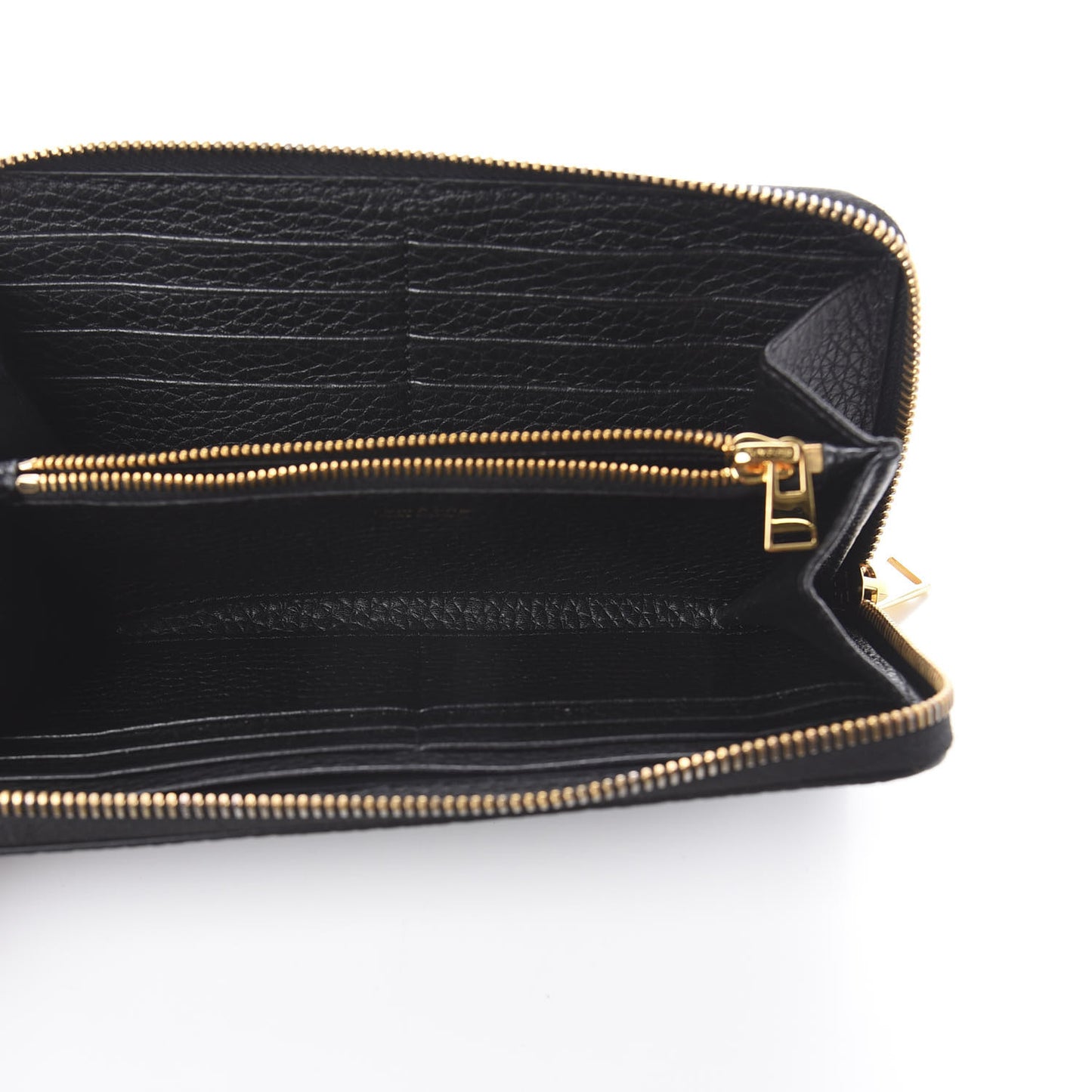 Grained Calfskin TF Zip Around Wallet Black