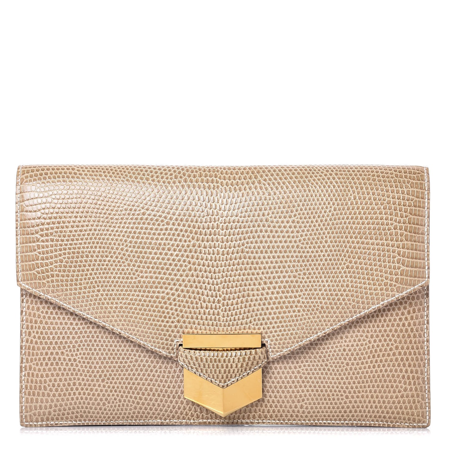 Lizard Pan Clutch Ficelle
