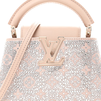 Louis Vuitton Calfskin Satin Swarovski Crystal Mini Capucines Desert Sand 7 of 10