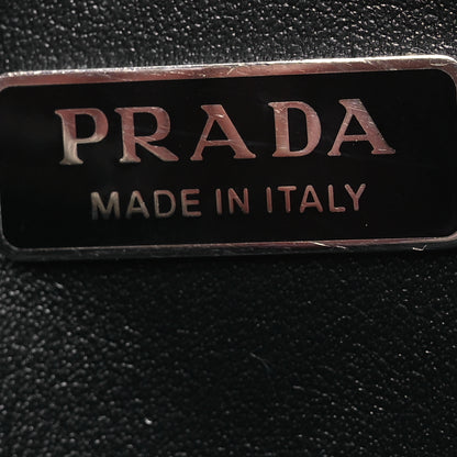 Prada Spazzolato Mini Triangle Chain Crossbody Pouch White 6 of 18