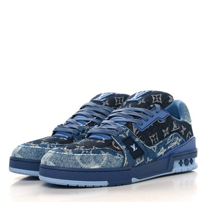 Louis Vuitton Monogram Denim Mens LV Trainer Sneakers 9.5 Blue 4 of 9