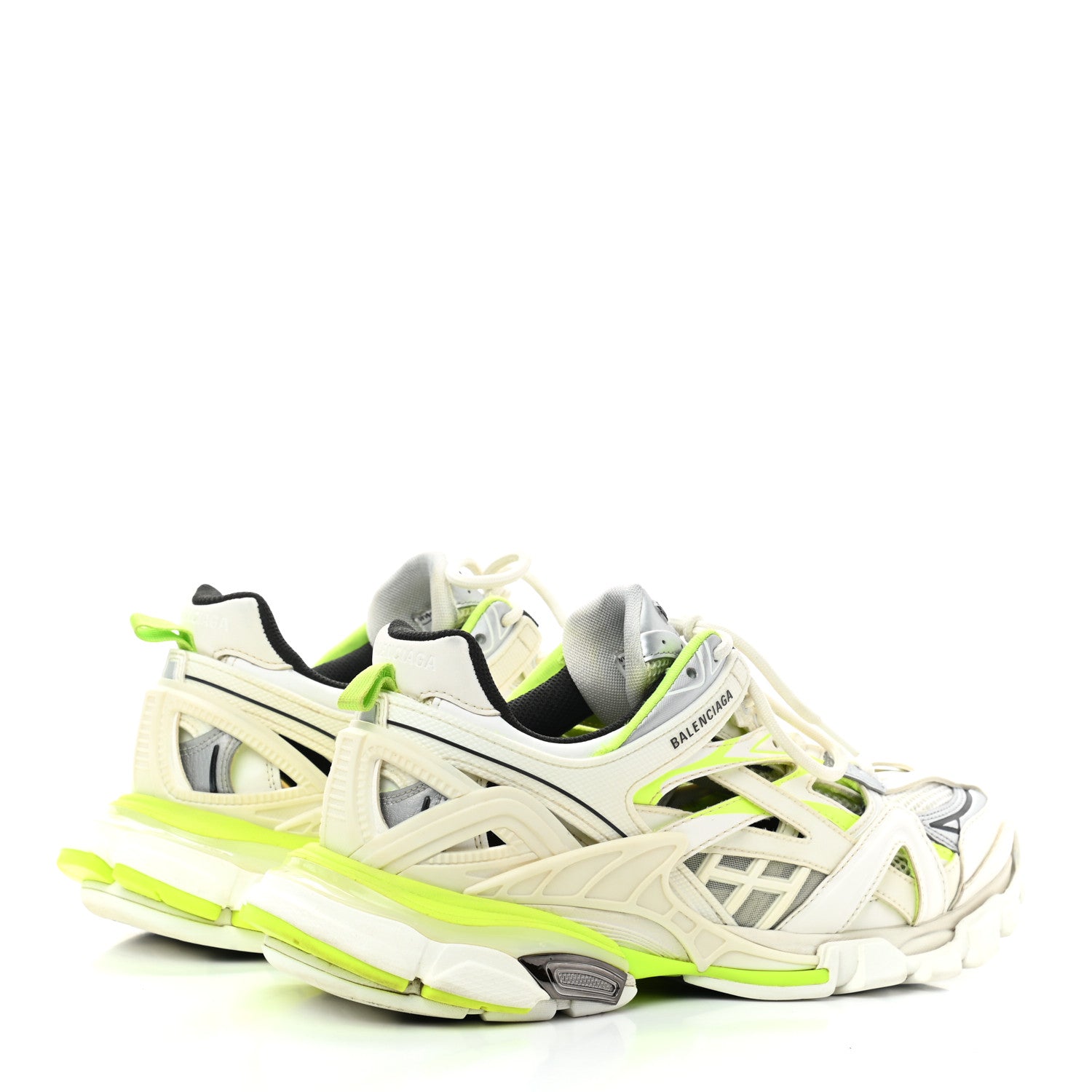 Balenciaga Rubber Mesh Bi-Color Mens Track.2 Open Sneakers 42 White Fluo Yellow 4 of 7