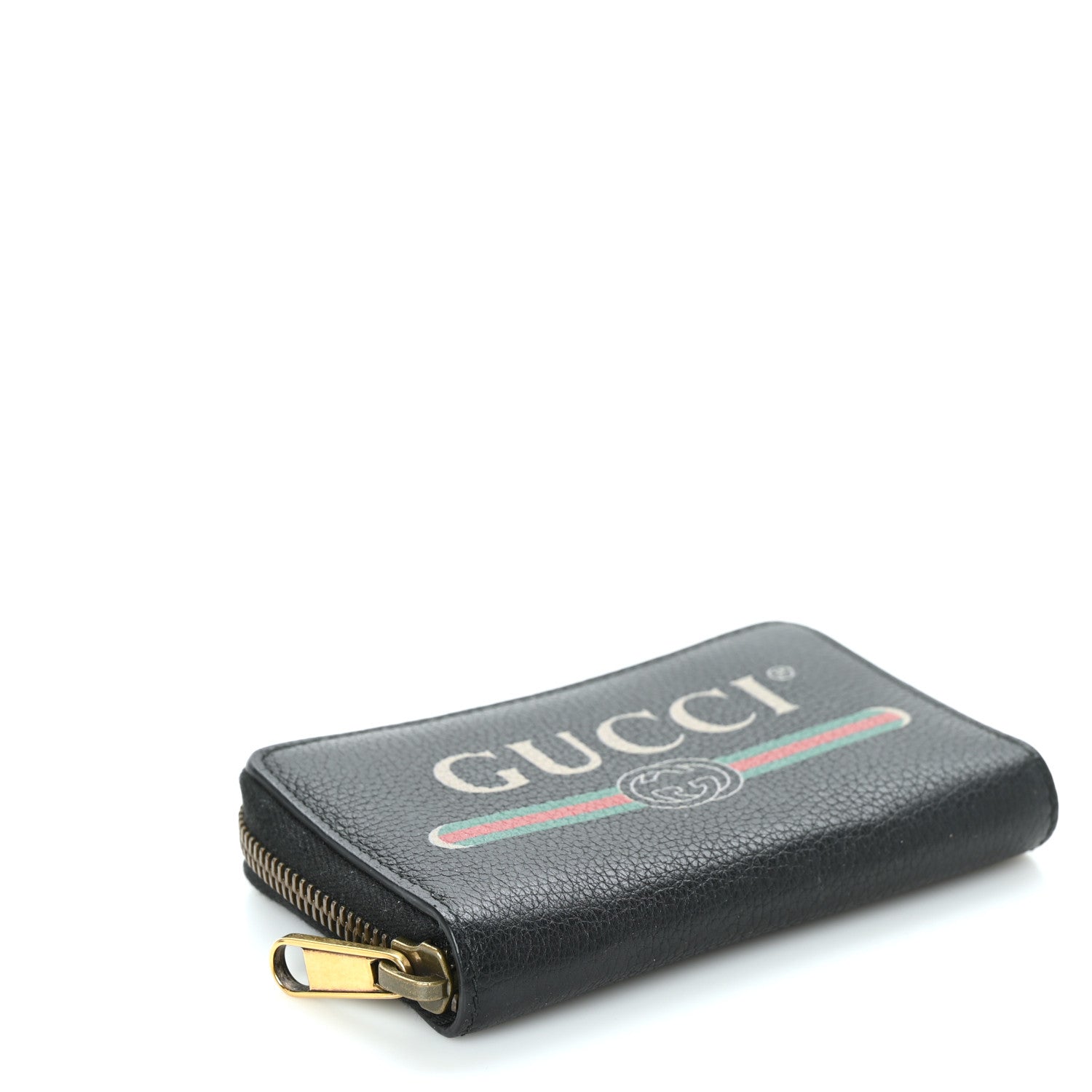 Gucci Calfskin Logo Zip Around Card Case Black 4 of 6
