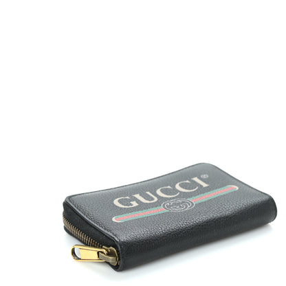 Gucci Calfskin Logo Zip Around Card Case Black 4 of 6