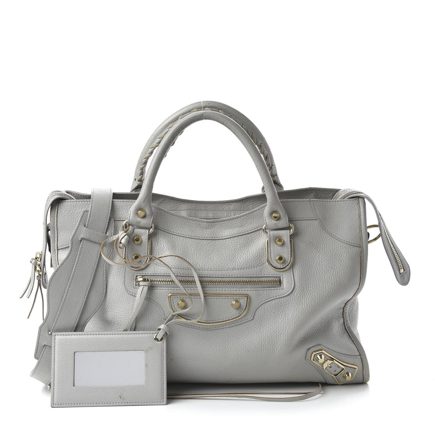 Chevre Gold Metallic Edge Hardware City Gris Perle