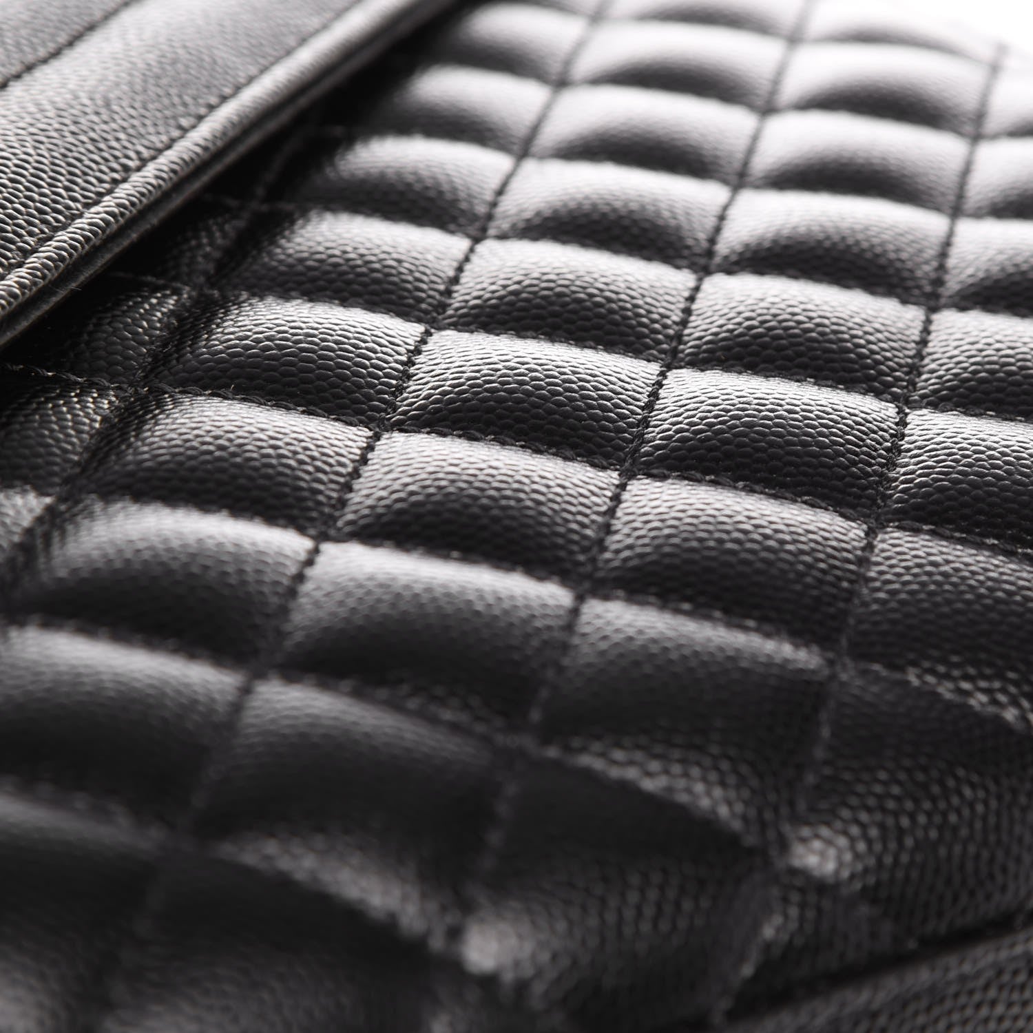 Saint Laurent Grain De Poudre Textured Mixed Matelasse Large Triquilt Monogram Satchel Black 17 of 17