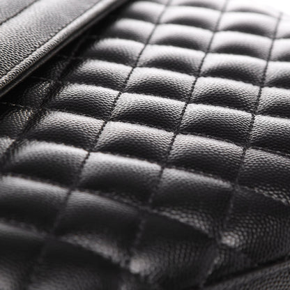 Saint Laurent Grain De Poudre Textured Mixed Matelasse Large Triquilt Monogram Satchel Black 17 of 17
