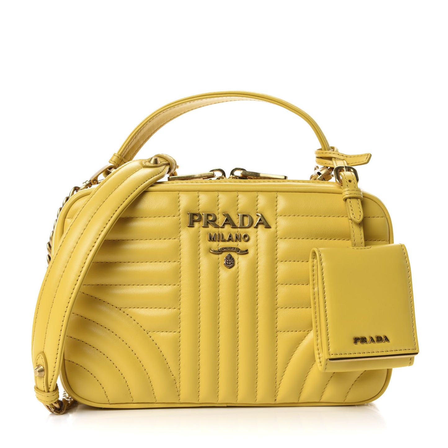Soft Calfskin Impunture Diagramme Top Handle Chain Crossbody Bag Sole