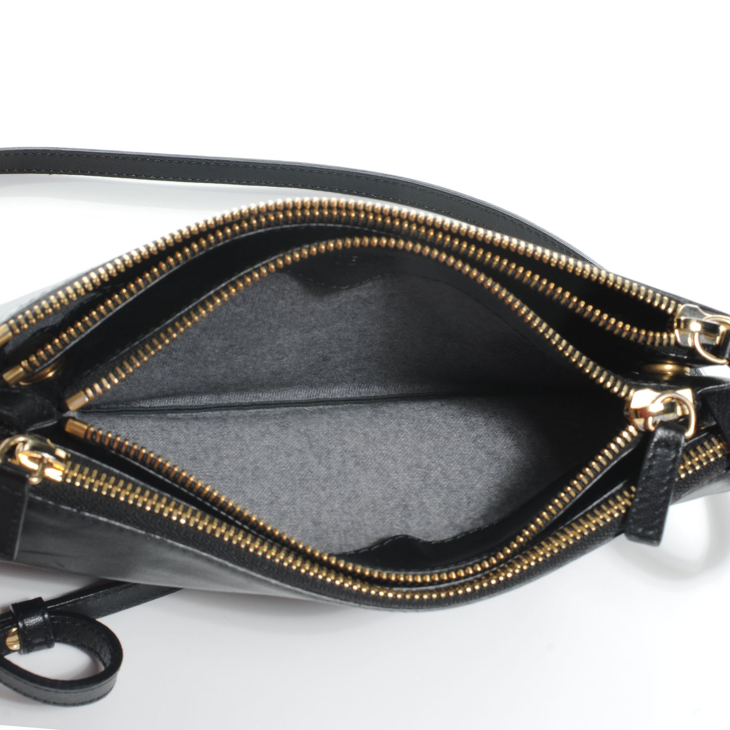 Lambskin Small Trio Crossbody Bag Black
