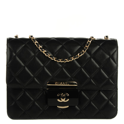 Chanel Shiny Sheepskin Quilted Beauty Lock Flap Black 1 of 7