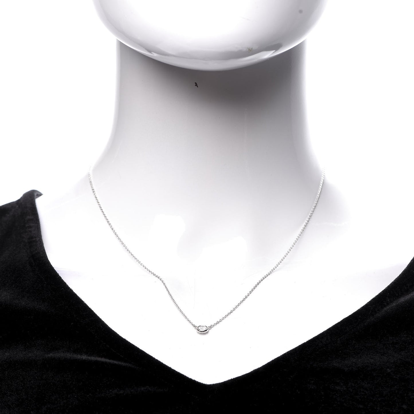 Platinum Diamond .33ct Elsa Peretti Diamonds by the Yard Pendant Necklace