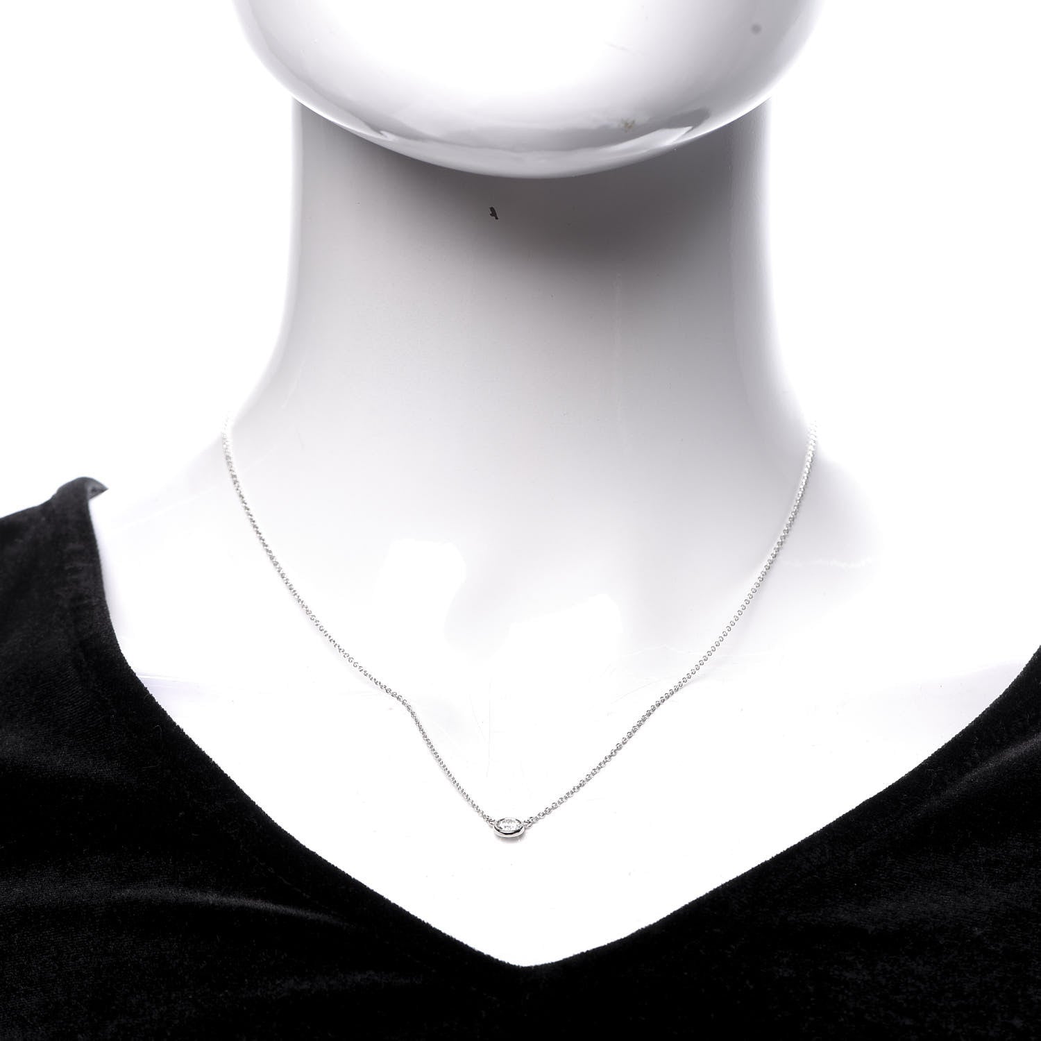 Tiffany Platinum Diamond .33ct Elsa Peretti Diamonds by the Yard Pendant Necklace 2 of 8