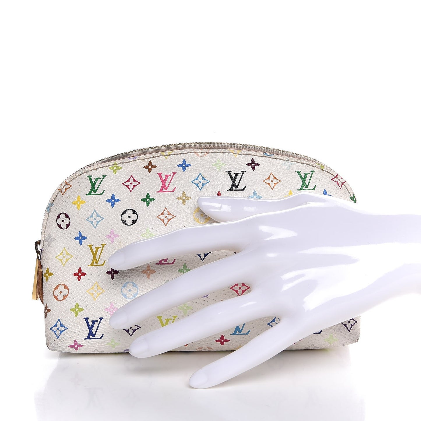Monogram Multicolor Cosmetic Pouch White Litchi