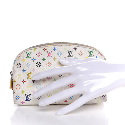 Louis Vuitton Monogram Multicolor Cosmetic Pouch White Litchi 2 of 8